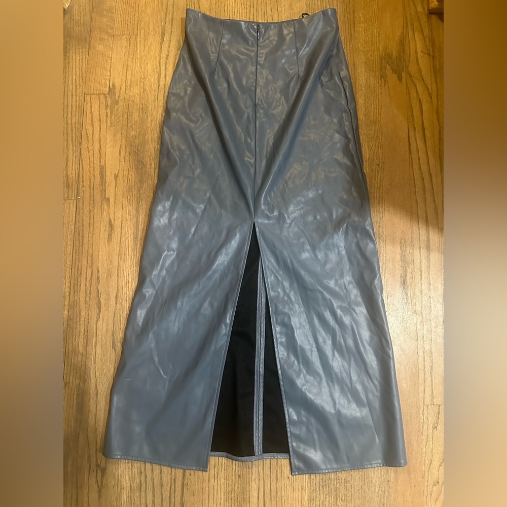 Mare Mare by Anthropologie Slate Faux Leather Maxi Skirt-Size Medium - Picture 4 of 11
